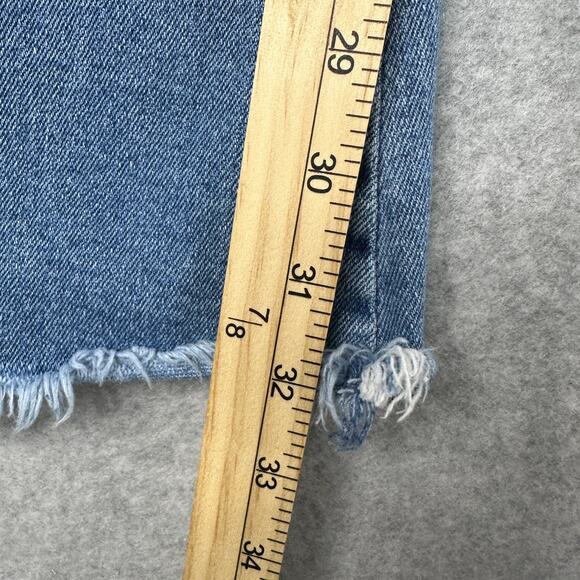 KanCan Flare High Rise Front Seam Jean SZ 32 Light Wash Super Stretch Frayed Hem - Picture 11 of 12